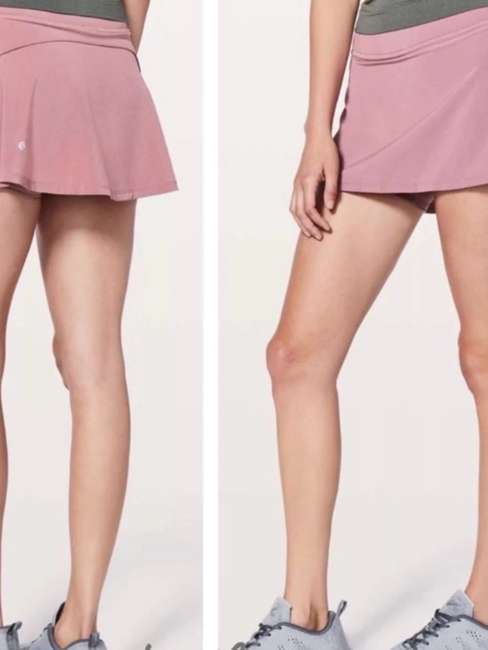 lululemon athletica pleated-side mini skirt in dusty rose